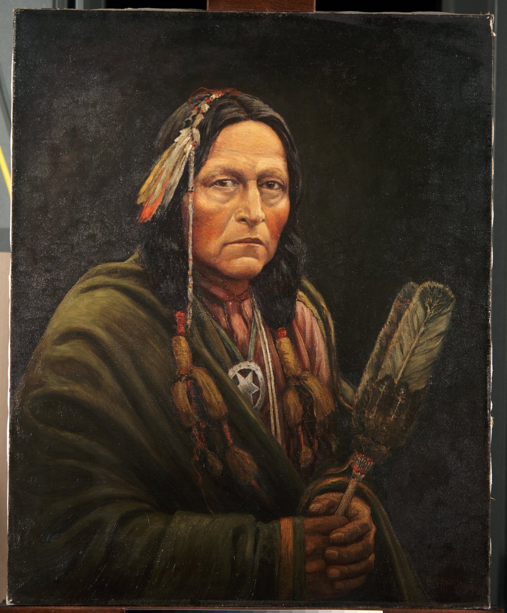 Hombre de Osage, Bro-Ga-Hee-Ge (óleo sobre lienzo) de Carl Moon