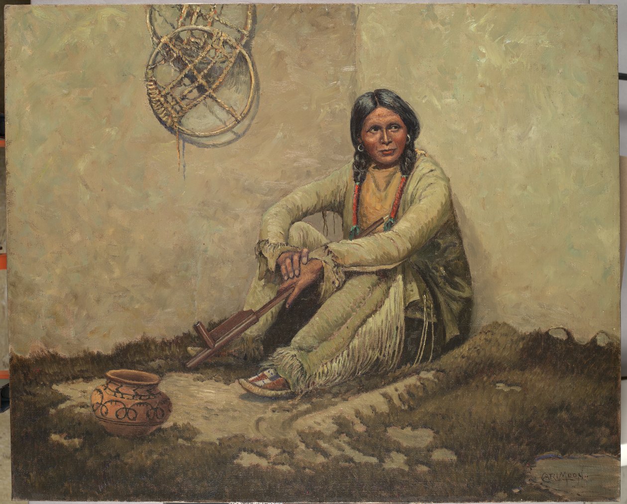Pipa de la Paz (óleo sobre lienzo) de Carl Moon
