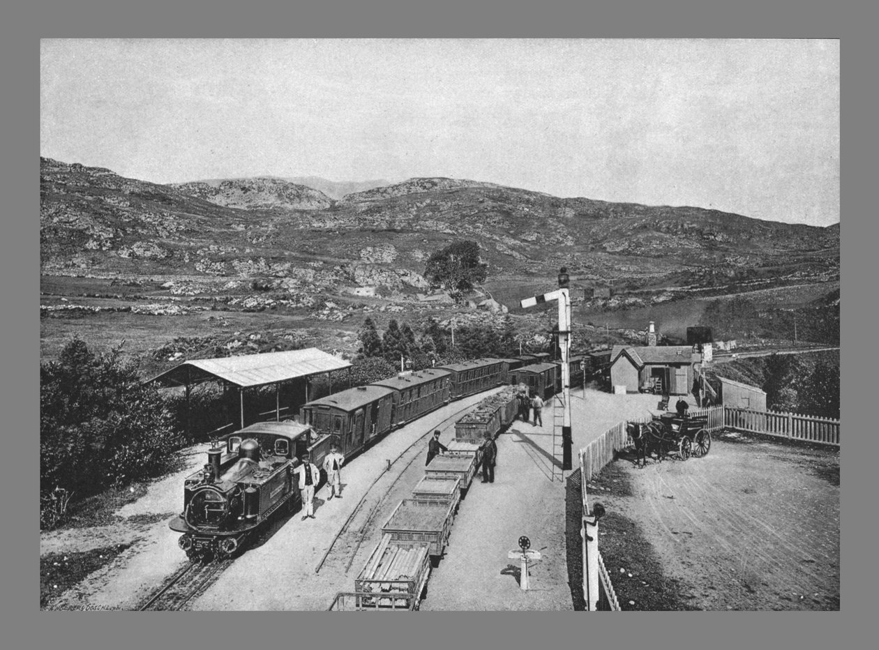 Ferrocarril Ffestiniog: Estación Tan-Y-Bwlch, c1900 de Carl Norman