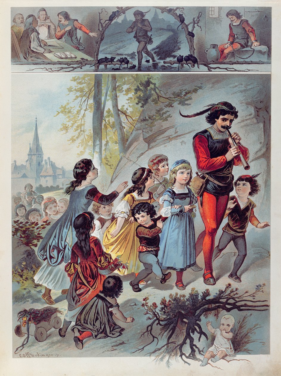 El flautista de Hamelín, c.1880 de Carl Offterdinger
