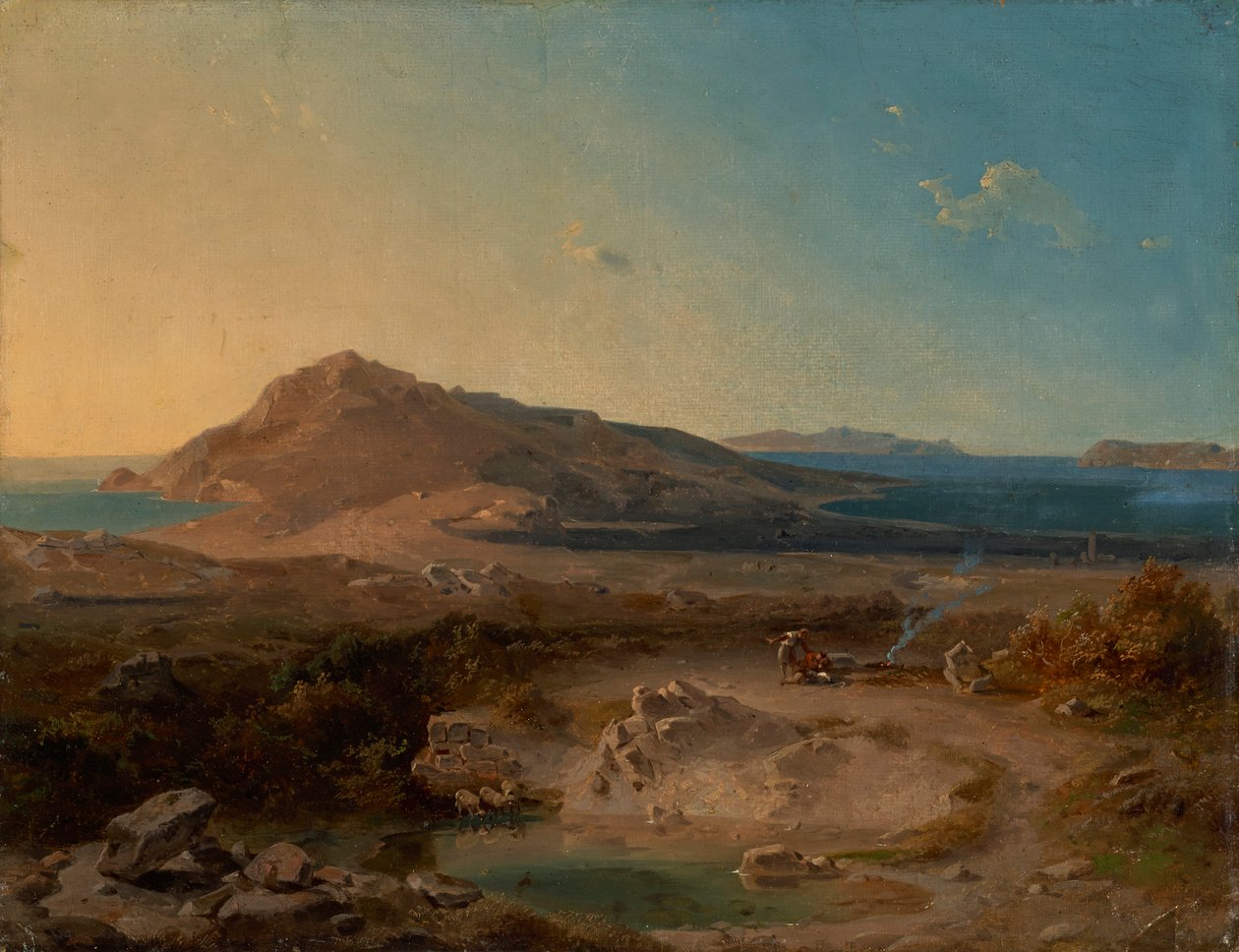 La isla de Delos al amanecer. de Carl Rottmann