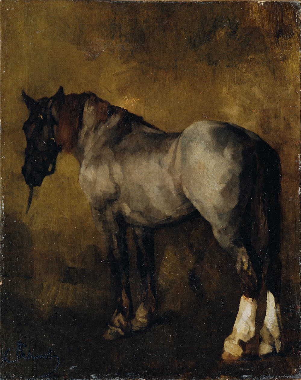 estudio de caballos de Carl Schuch