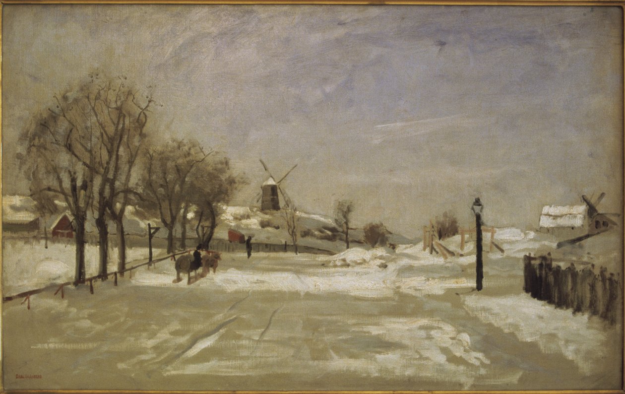 Invierno. Vista de Eriksberg, Estocolmo, c.1880 de Carl Skånberg