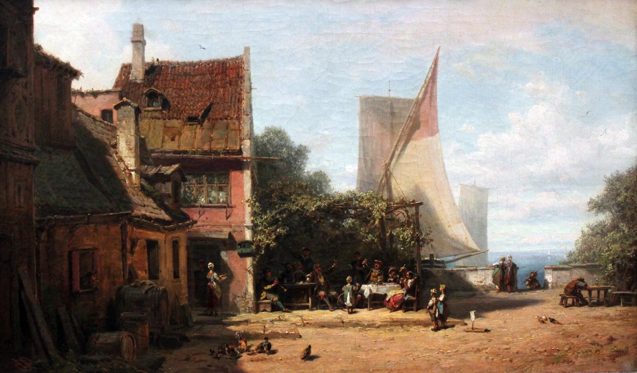 Vieja taberna en el lago Starnberg de Carl Spitzweg