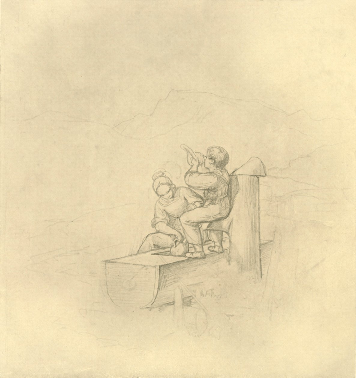 Am Brunnen, mediados-finales del siglo XIX, c1924 de Carl Spitzweg