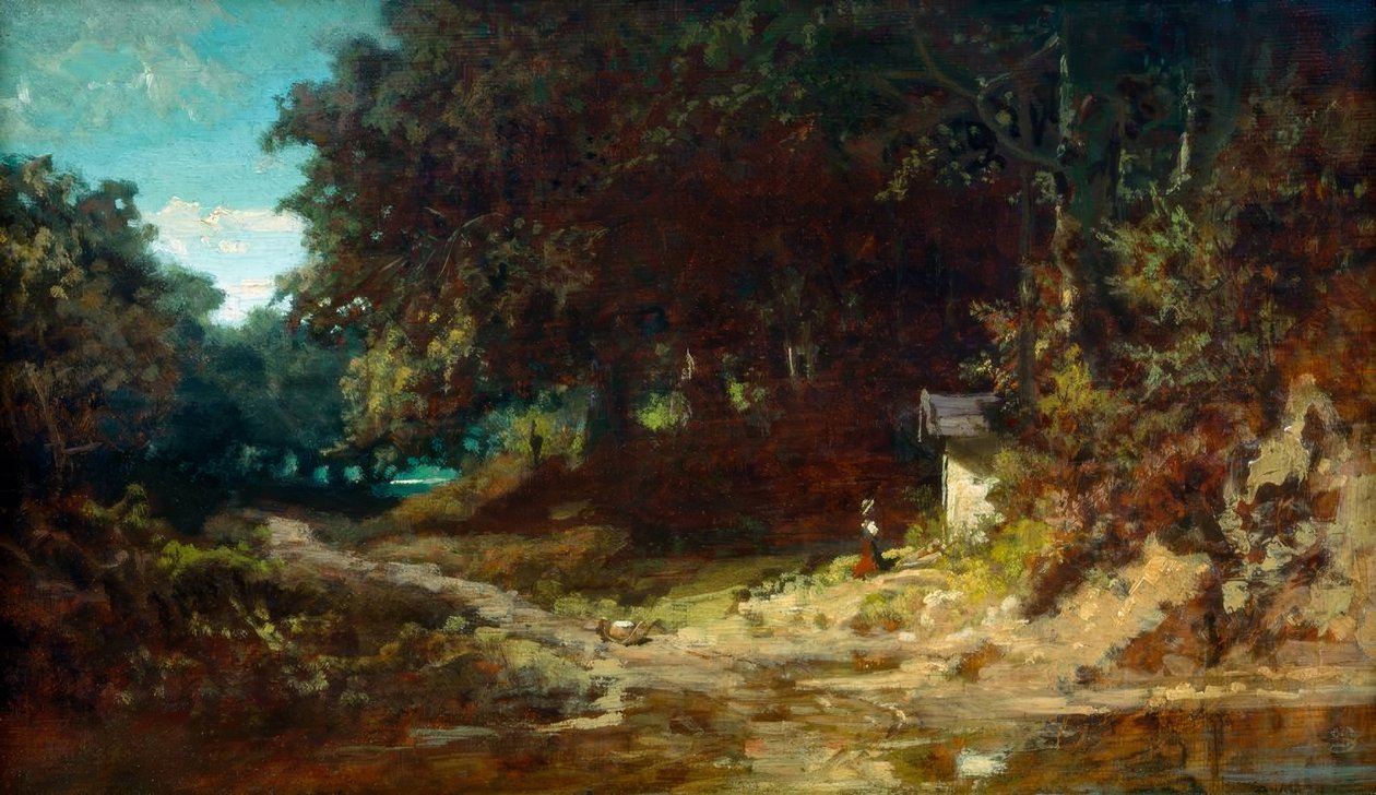 Niña rezando frente a una capilla en el bosque de Carl Spitzweg