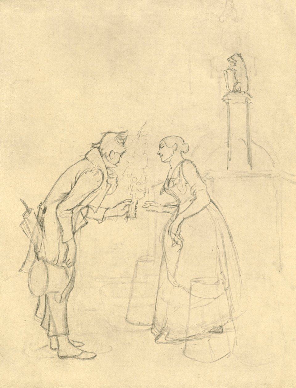 El pretendiente tímido, mediados-finales del siglo XIX, c1924 de Carl Spitzweg
