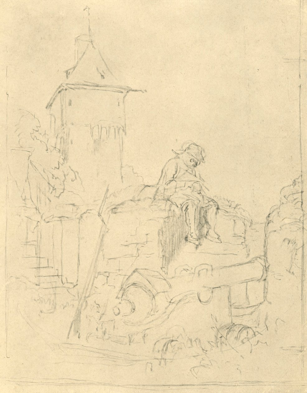 Die Schildwache, mediados-finales del siglo XIX, c1924 de Carl Spitzweg