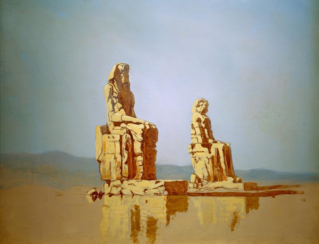 Los llamados colosos de Memnón en Egipto de Carl Spitzweg