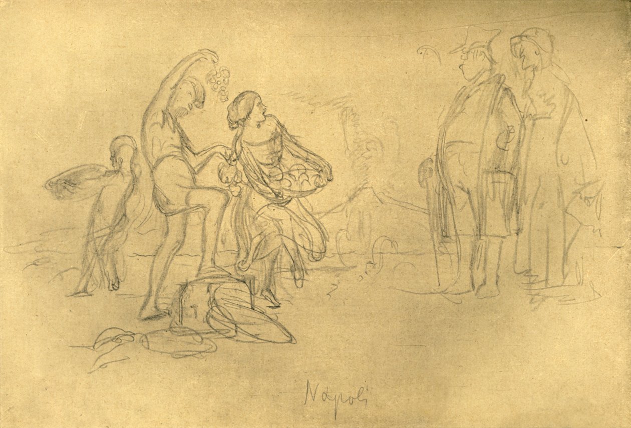 Extranjeros en Italia, mediados-finales del siglo XIX, c1924 de Carl Spitzweg