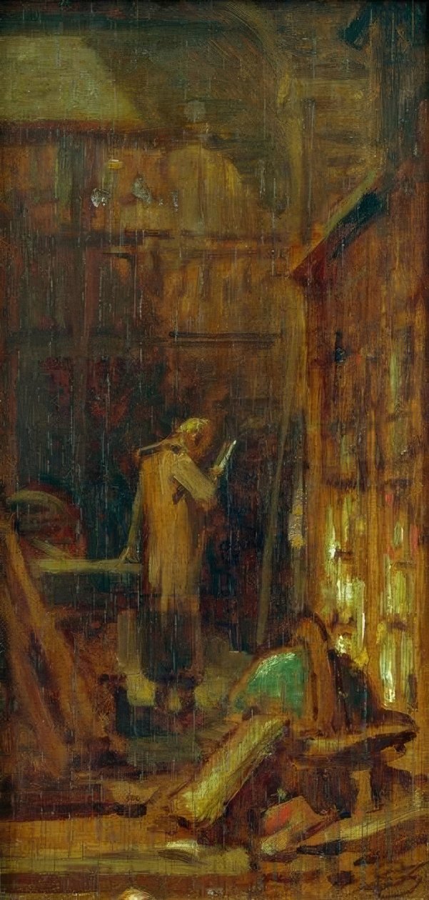 En la biblioteca de Carl Spitzweg