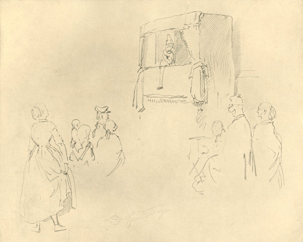 Kasperltheater I, mediados-finales del siglo XIX, c. 1924 de Carl Spitzweg