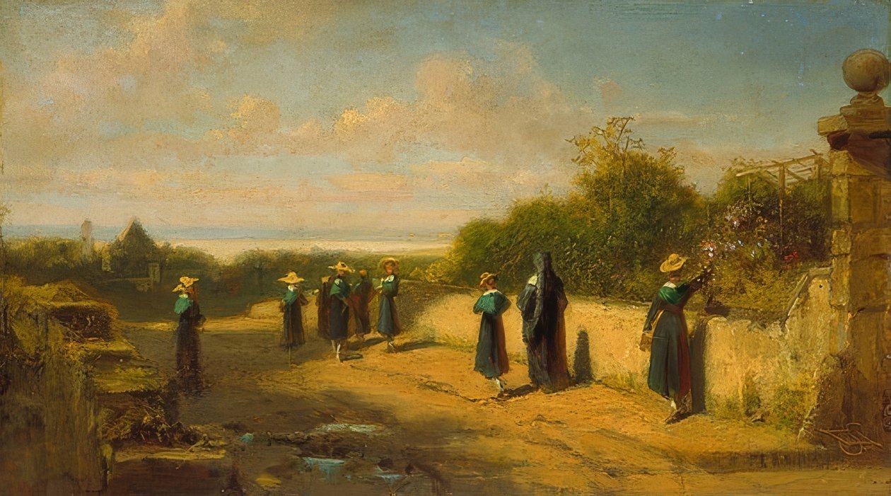Internado de niñas en el paseo de Carl Spitzweg