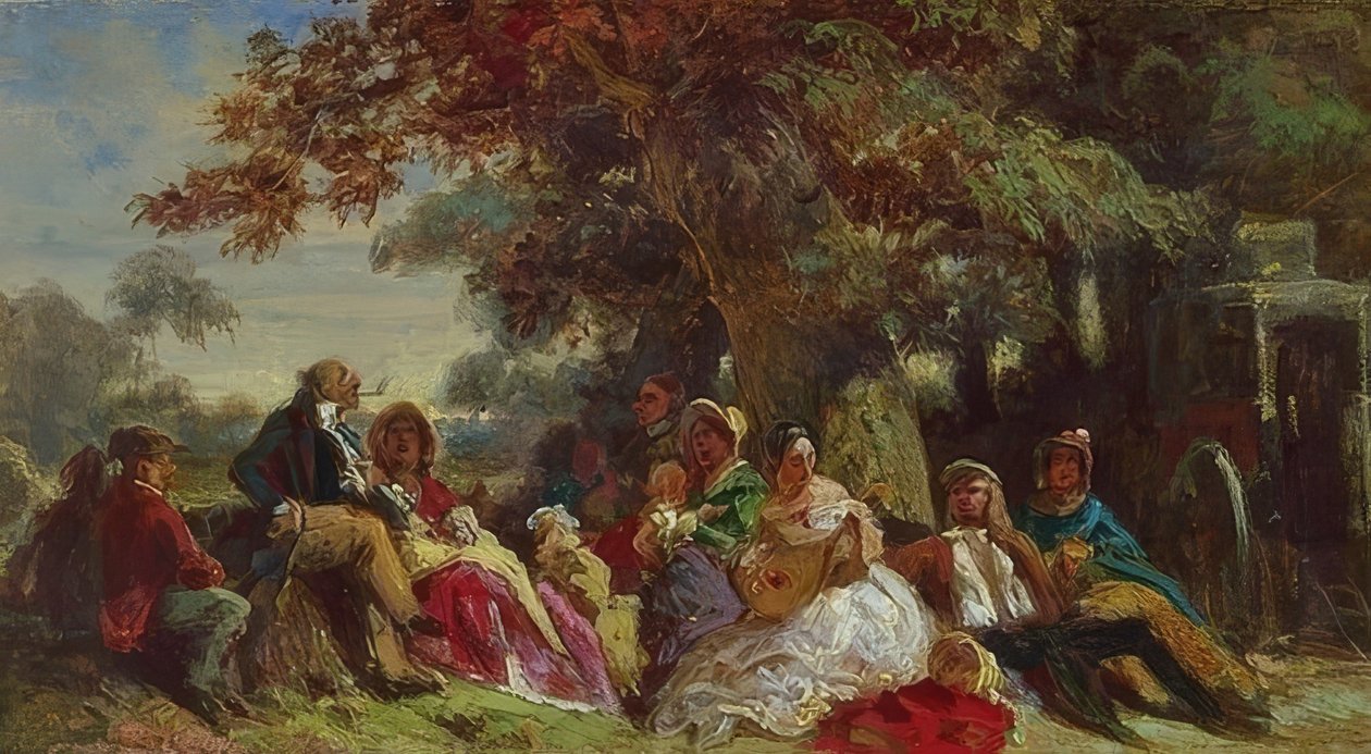 Compañía de actores al aire libre de Carl Spitzweg
