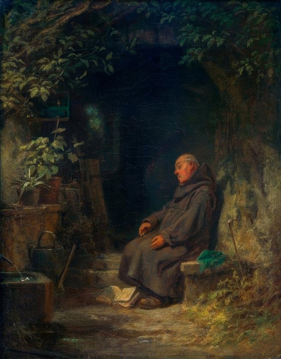 Ermitaño viejo durmiendo de Carl Spitzweg
