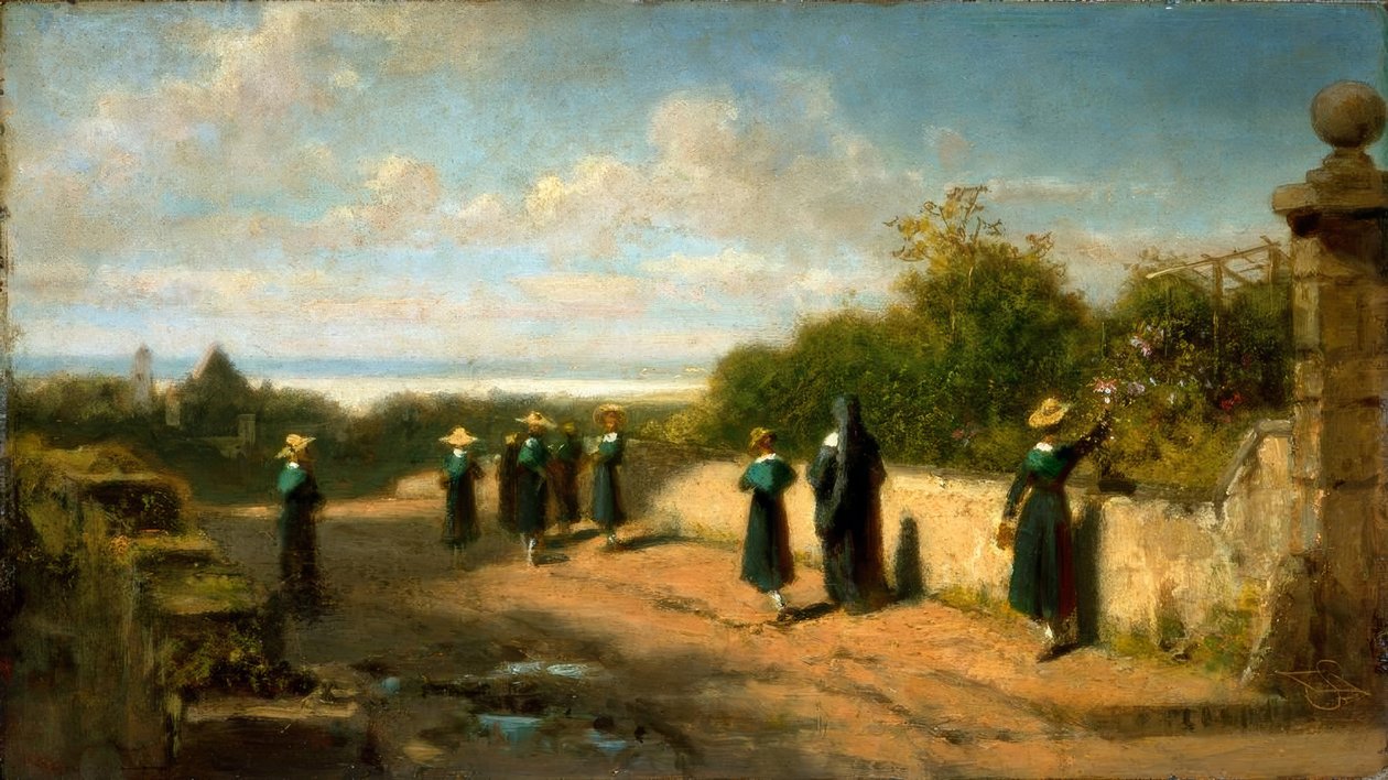 Internado de niñas paseando de Carl Spitzweg