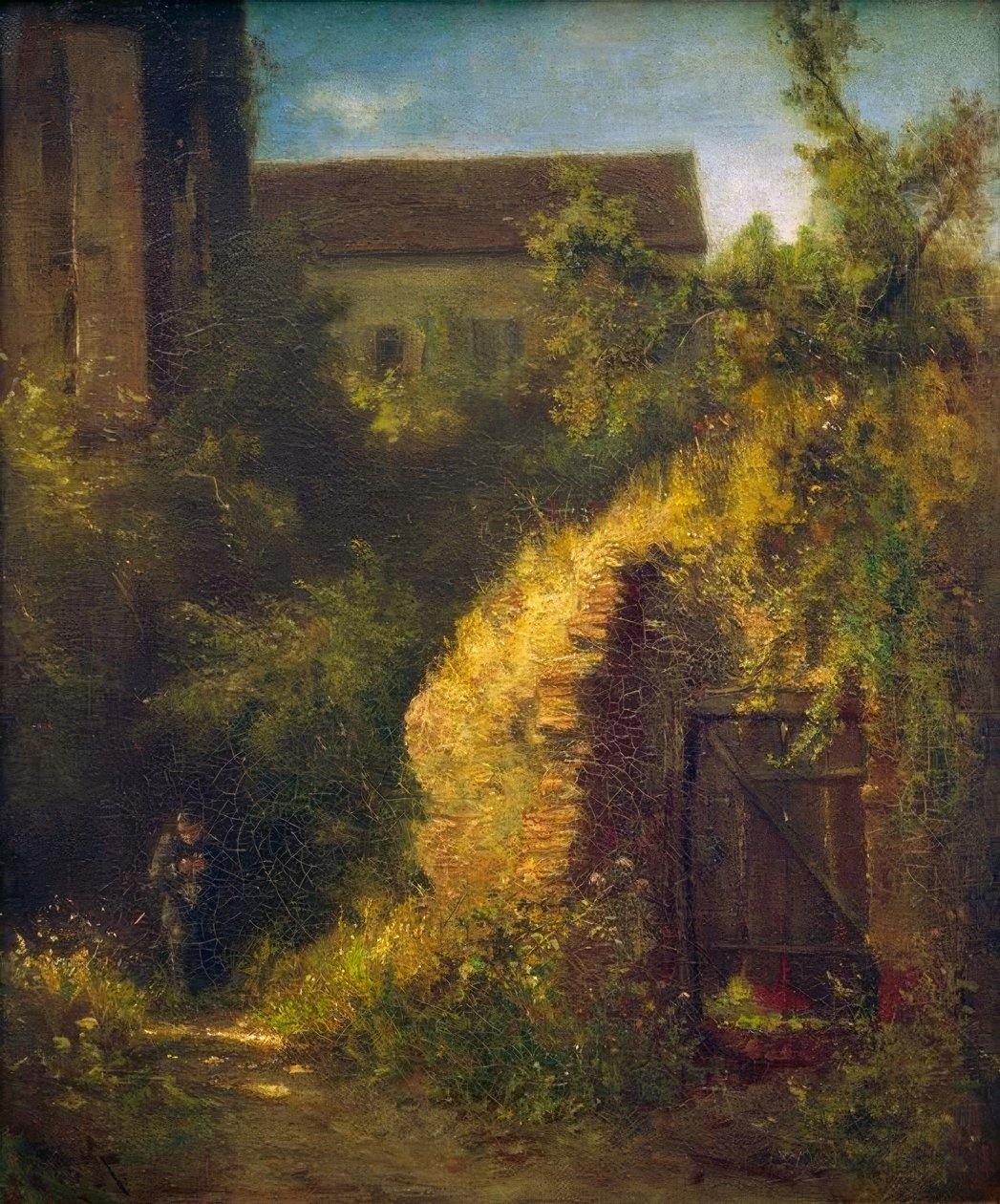 Monje Tejiendo en una Antigua Casamata de Carl Spitzweg