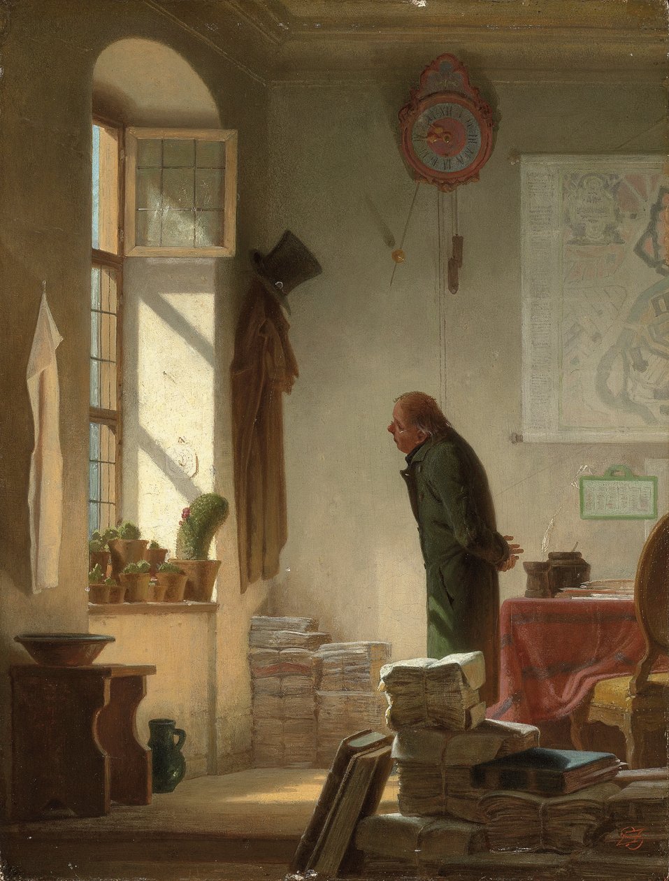 El amante de los cactus; Der Kaktusliebhaber, c.1860 de Carl Spitzweg