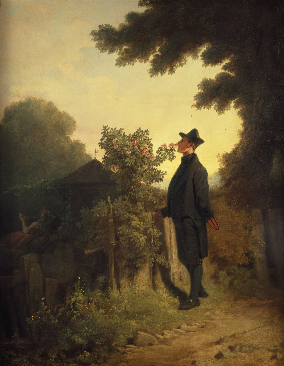 El amante de las rosas, c.1847-50 (óleo sobre lienzo) de Carl Spitzweg