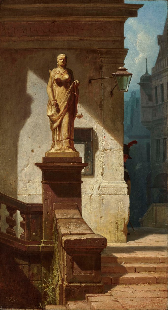 El ojo de la ley Justitia, 1857 de Carl Spitzweg