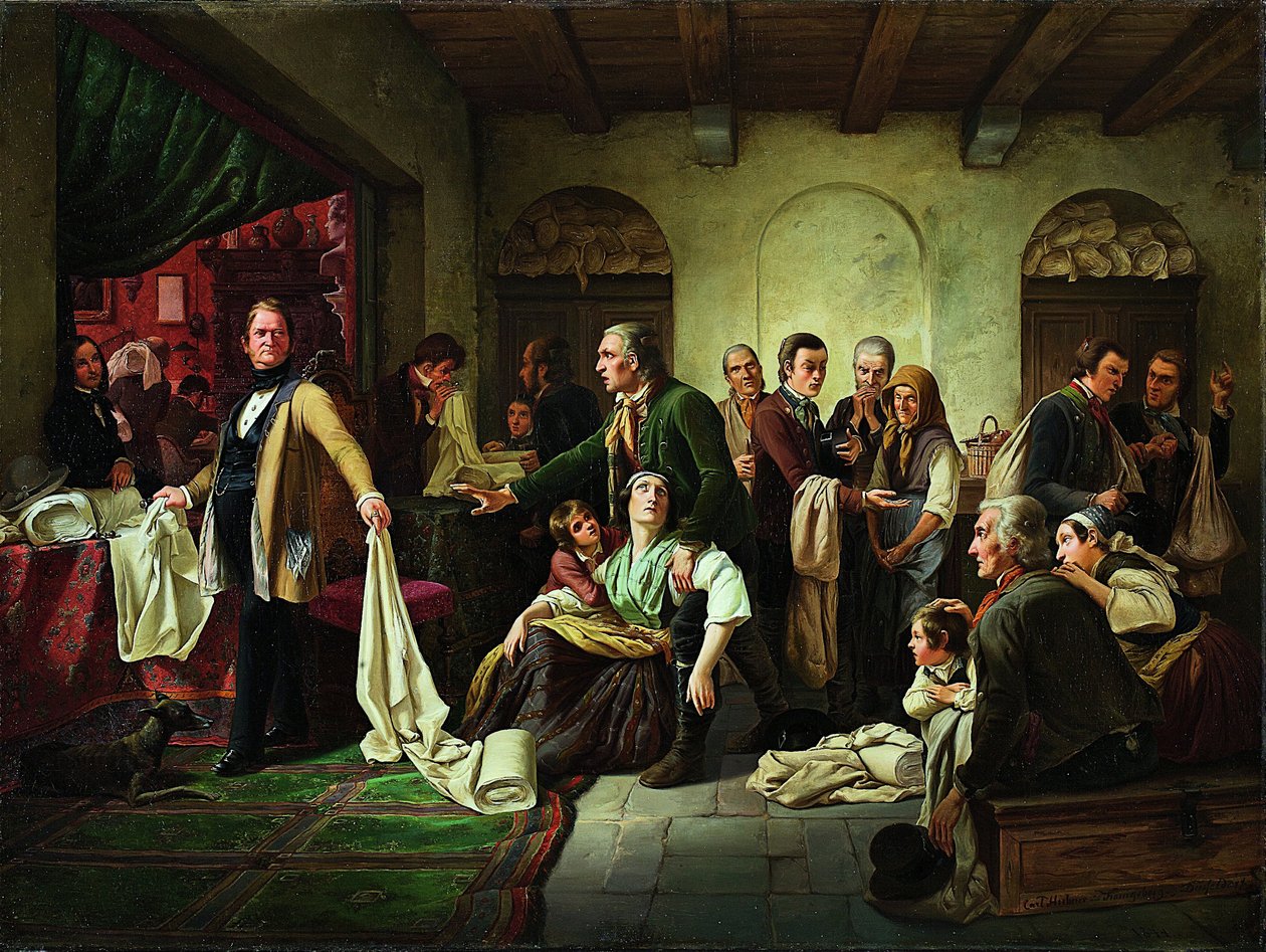 Los Tejedores de Silesia, 1844 de Carl Wilhelm Huebner