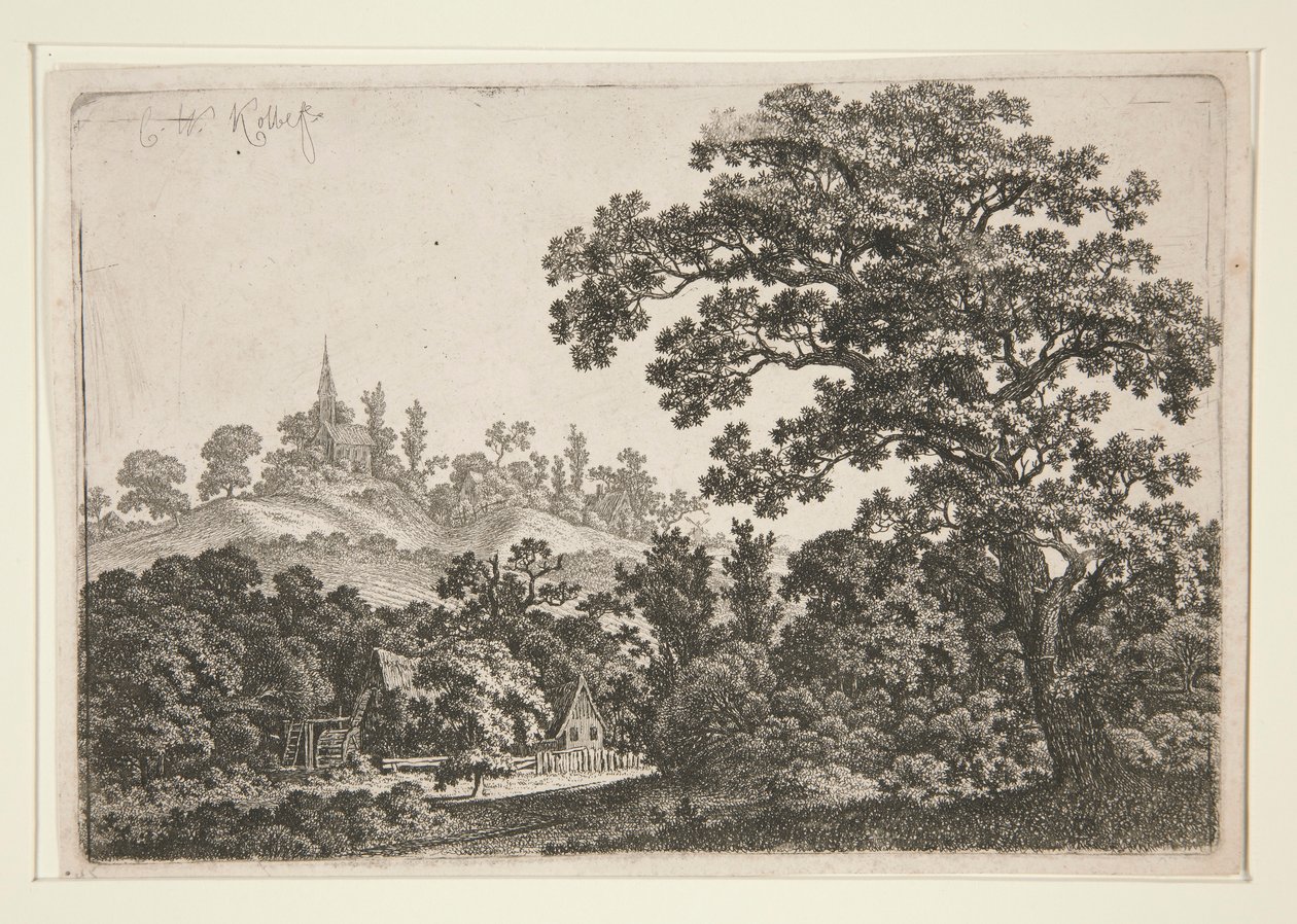 paisaje con molino de Carl Wilhelm Kolbe the elder