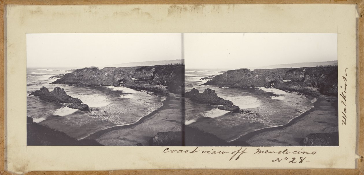 (Vista costera frente a Mendocino) de Carleton E. Watkins