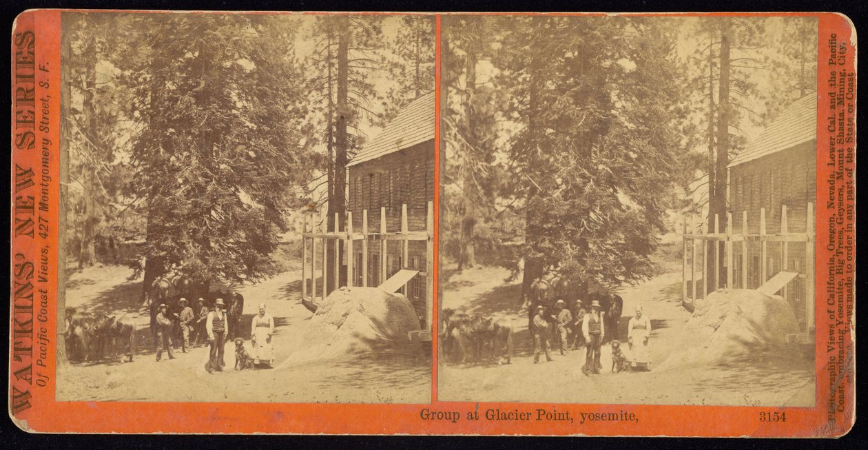 Grupo en Glacier Point, Yosemite de Carleton E. Watkins