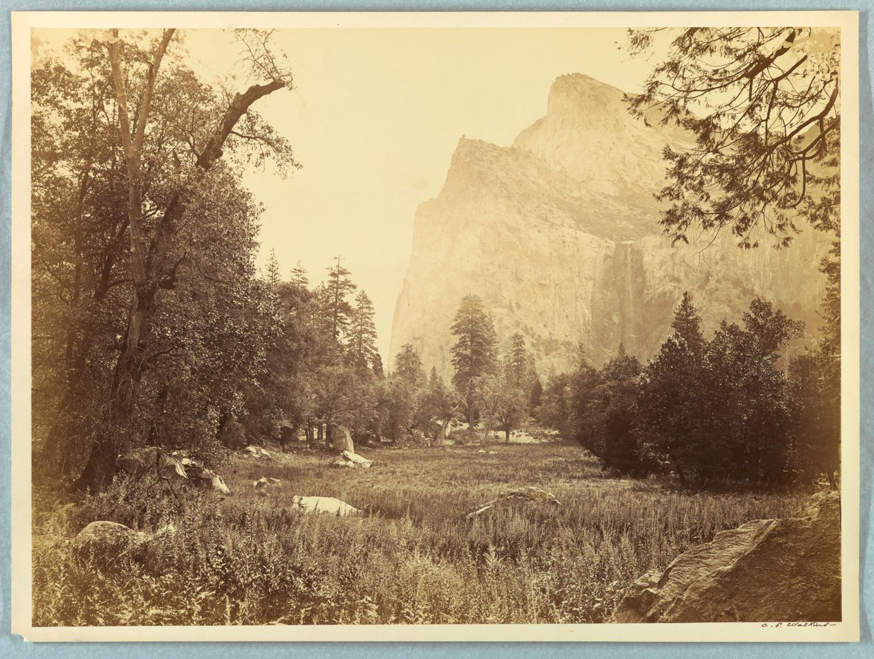Pohono, Velo de Novia, Yosemite de Carleton E. Watkins