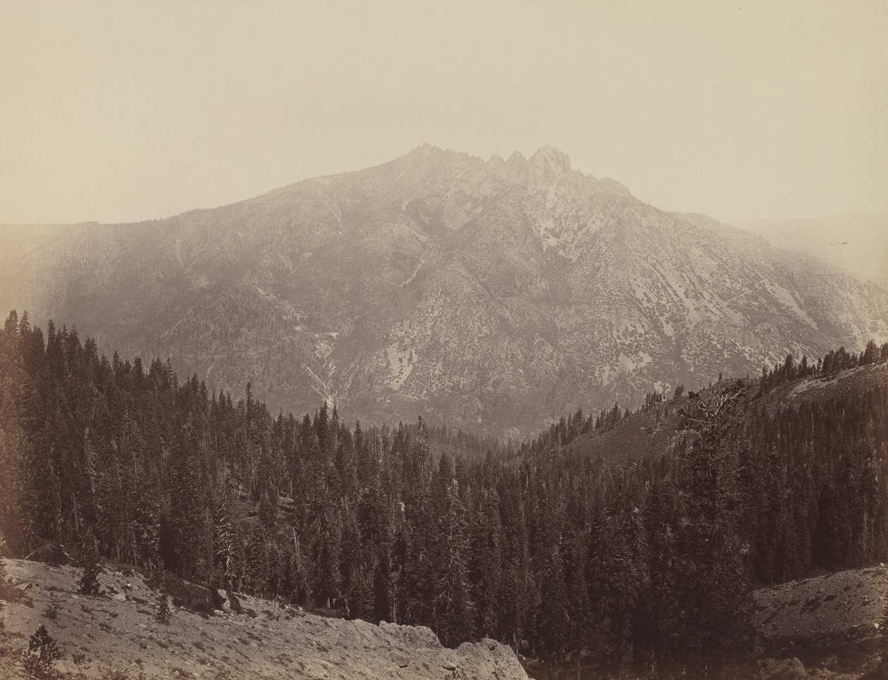 Downeville Butte,1860s (foto) de Carleton Emmons Watkins