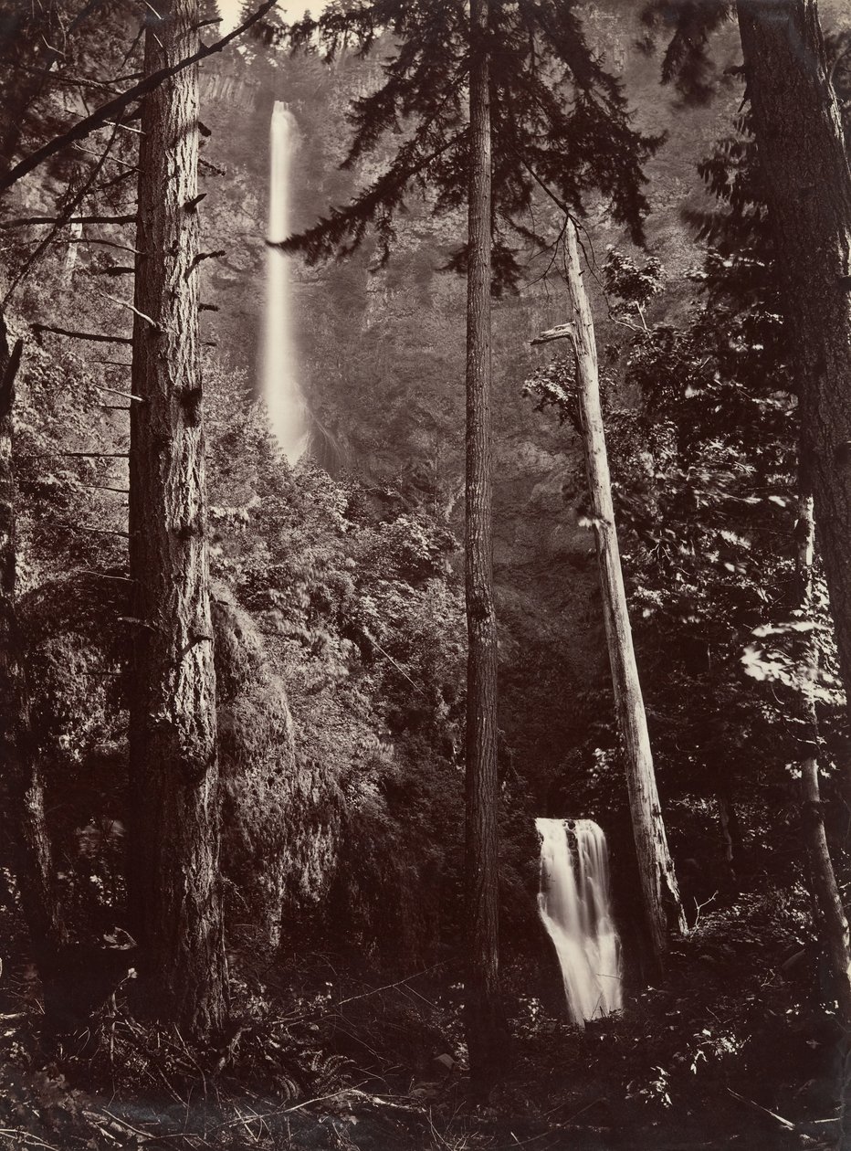 Cataratas Multnomah, Oregón, 1867, impreso posteriormente de Carleton Emmons Watkins