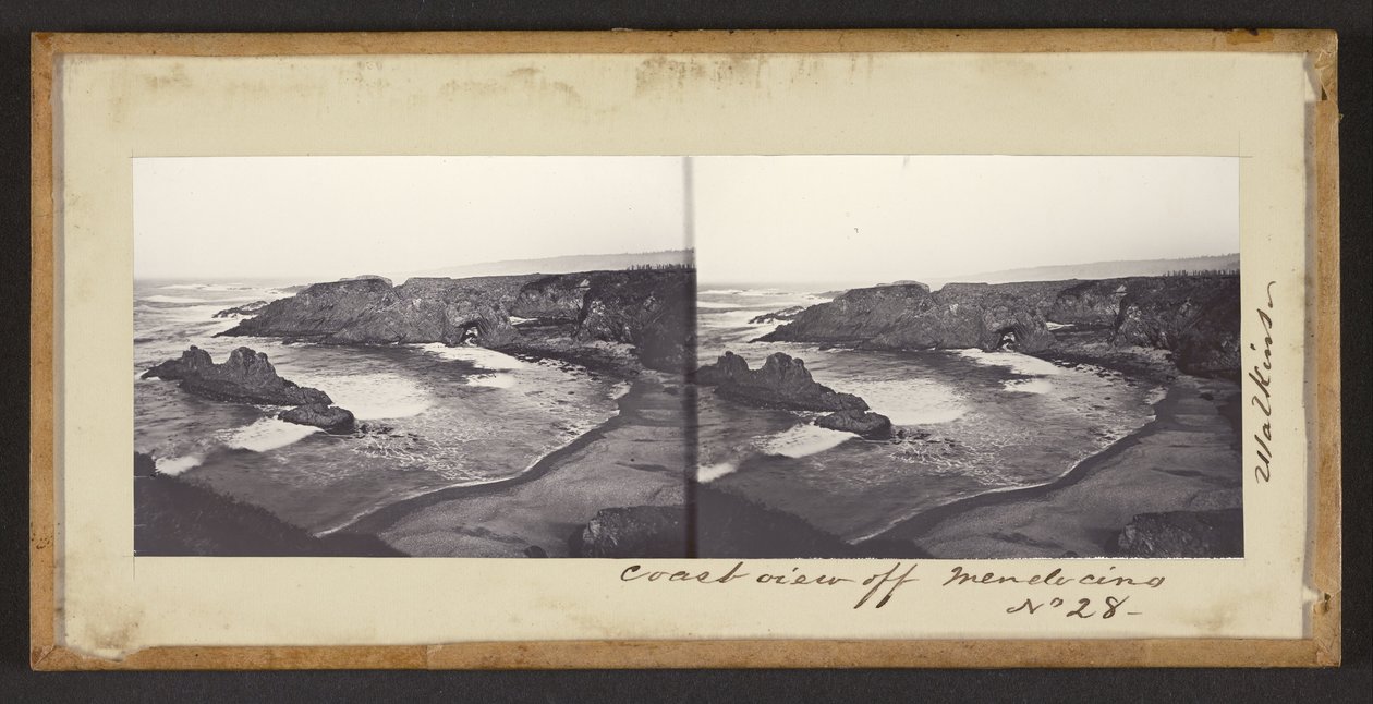 Vista costera frente a Mendocino de Carleton Watkins