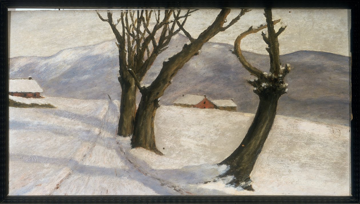 Paisaje de invierno, c.1920 de Carlo Ferrario