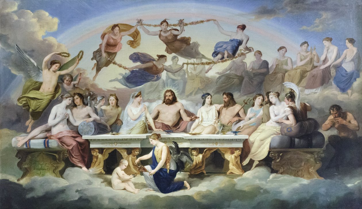 Banquete de los dioses (óleo sobre lienzo) de Carlo Bellosio