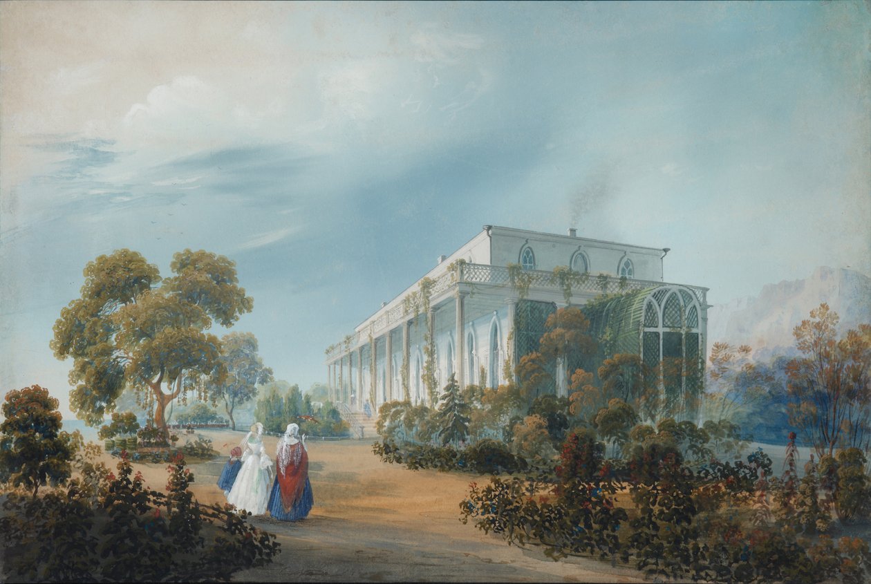 Finca Naryshkins en Miskhor, 1842 de Carlo Bossoli
