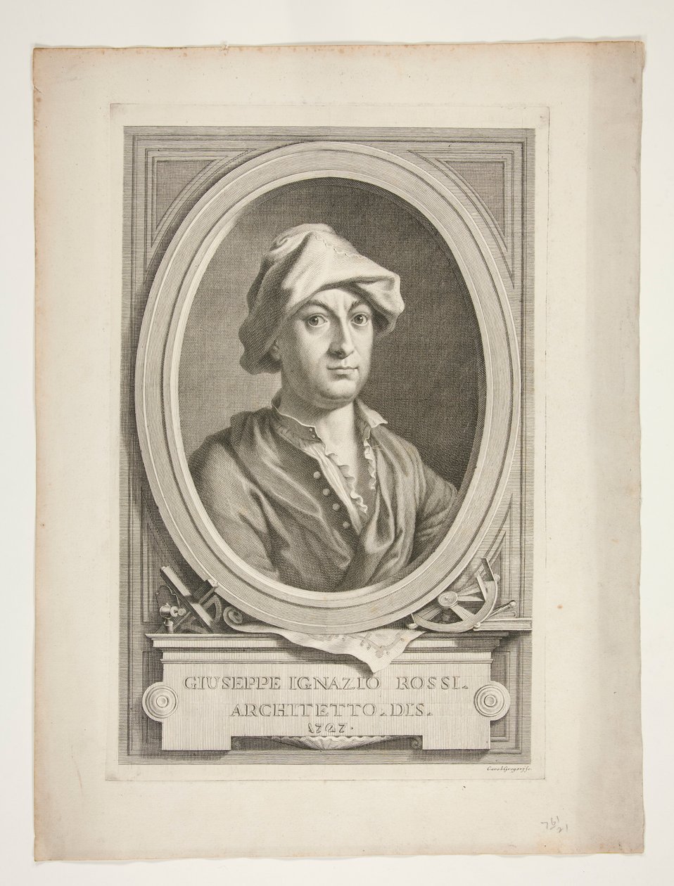 Retrato de Giuseppe Ignazio Rossi de Carlo Gregori