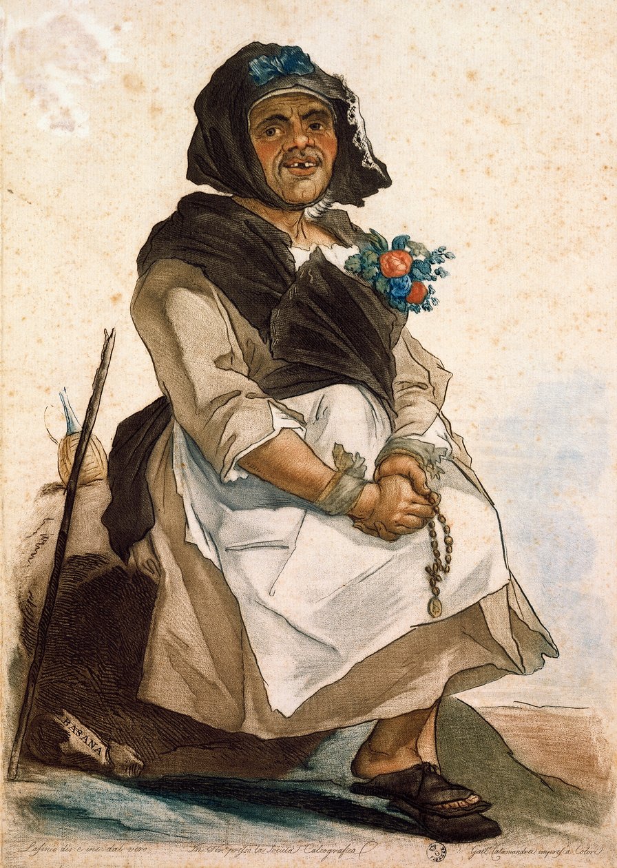 La basana (mujer desaliñada y despeinada) de Carlo Lasinio