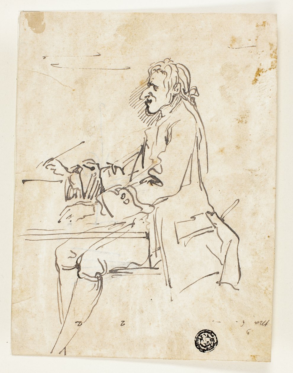 Caricatura del hombre que escribe de Carlo Marchionni