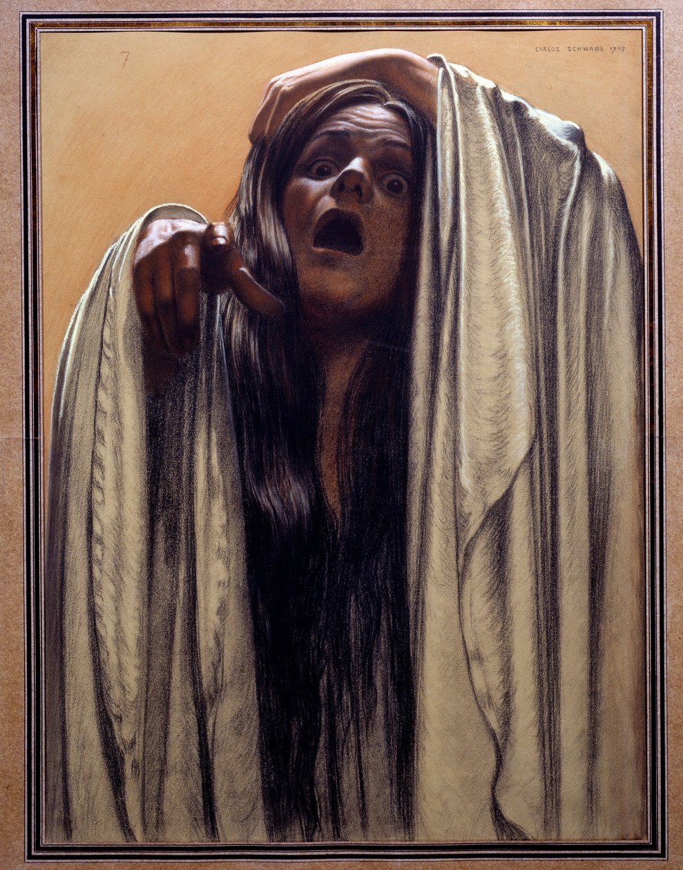 Estudio para "La Ola", 1907 de Carlos Schwabe