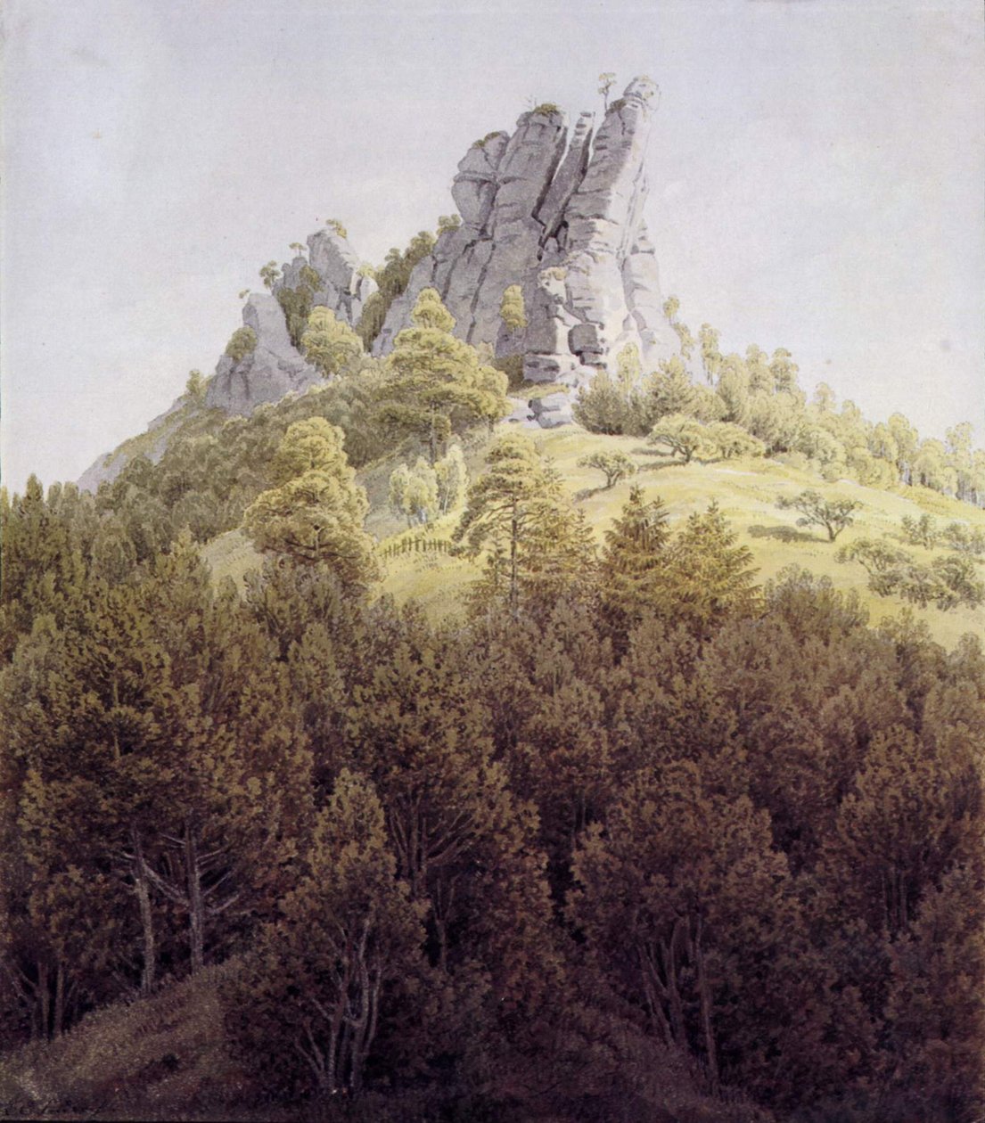 El Heldstein cerca de Rathen en el Elba de Caspar David Friedrich