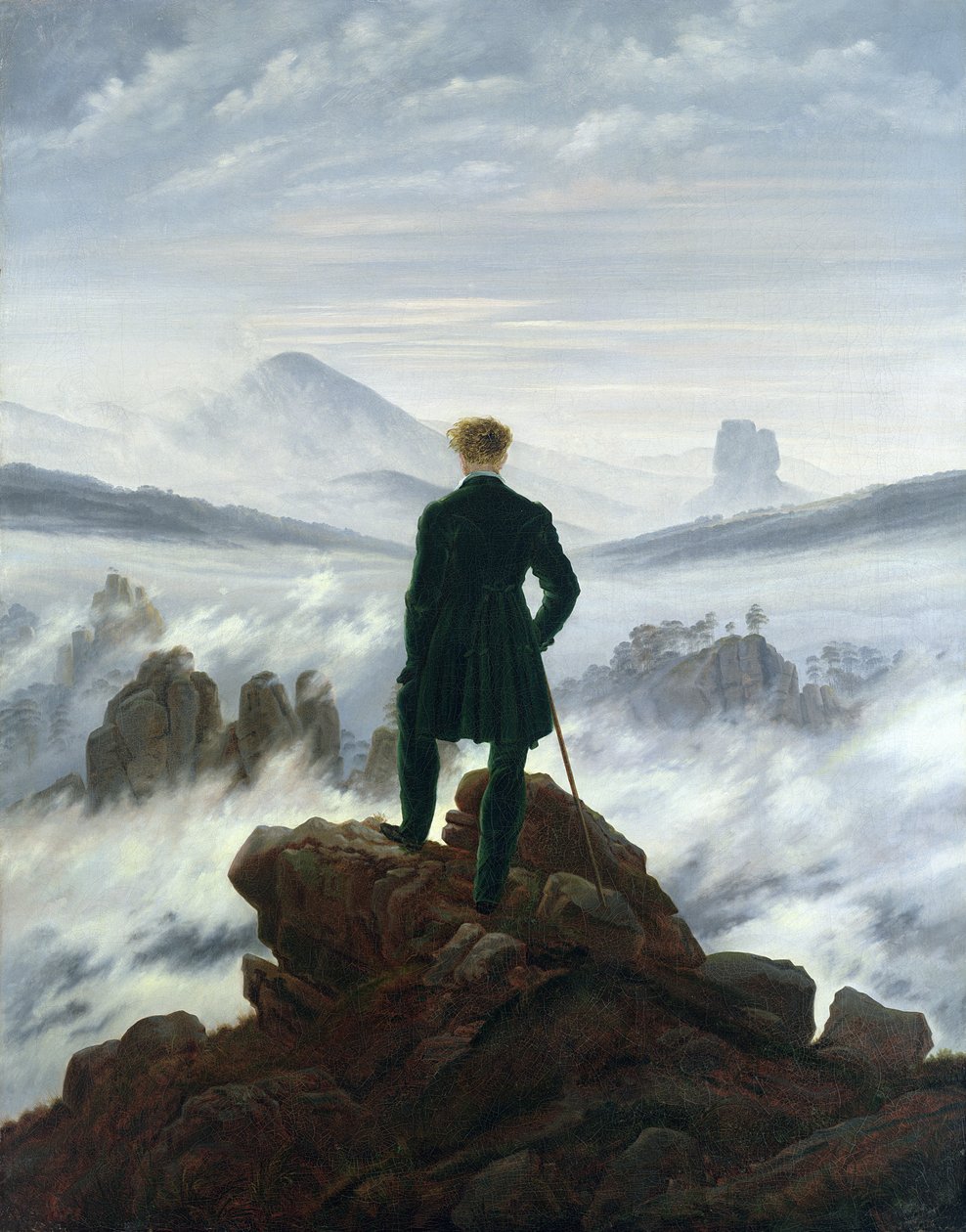 El Caminante sobre el Mar de Niebla de Caspar David Friedrich