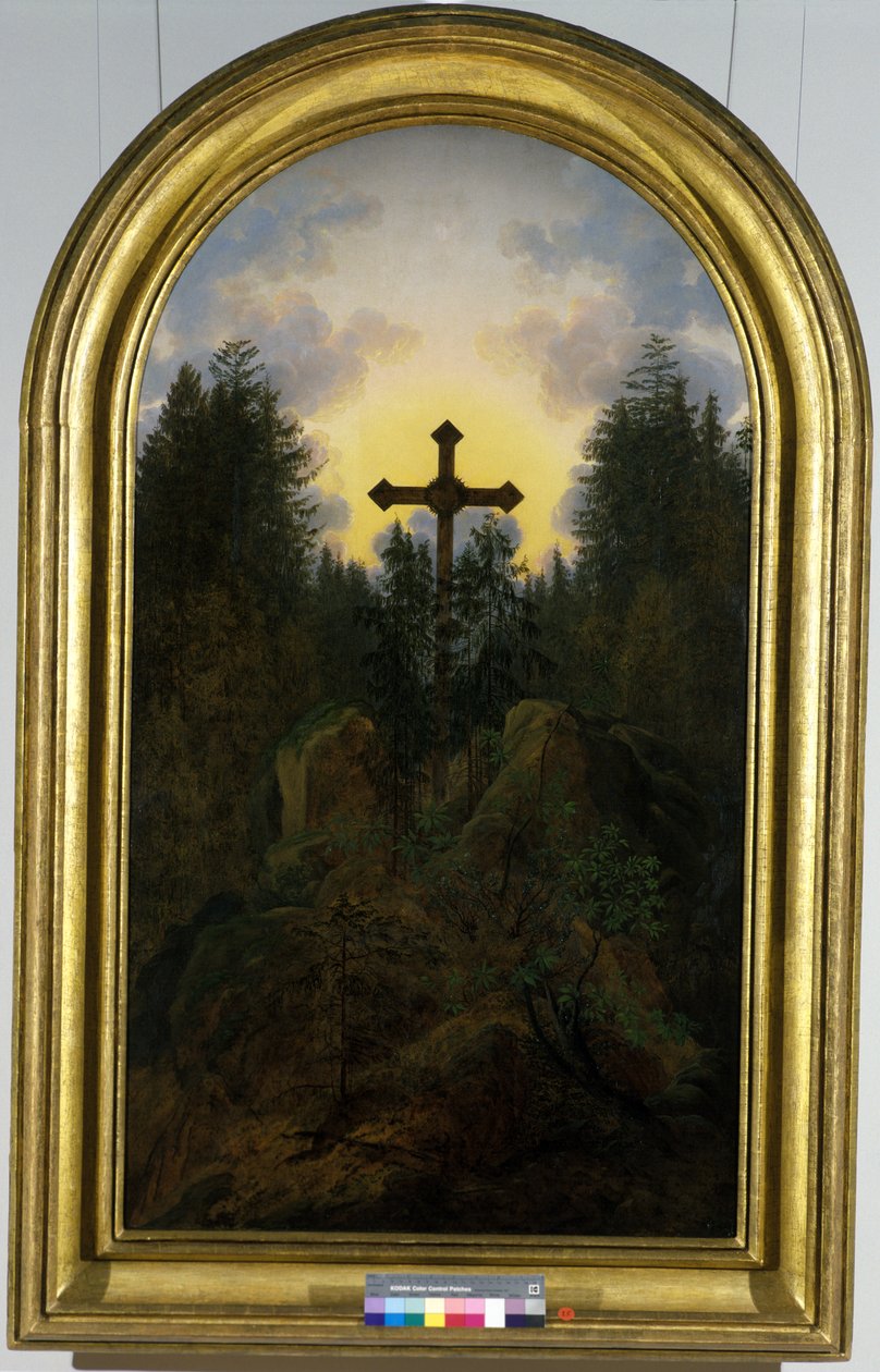 Cruz en las montañas de Caspar David Friedrich