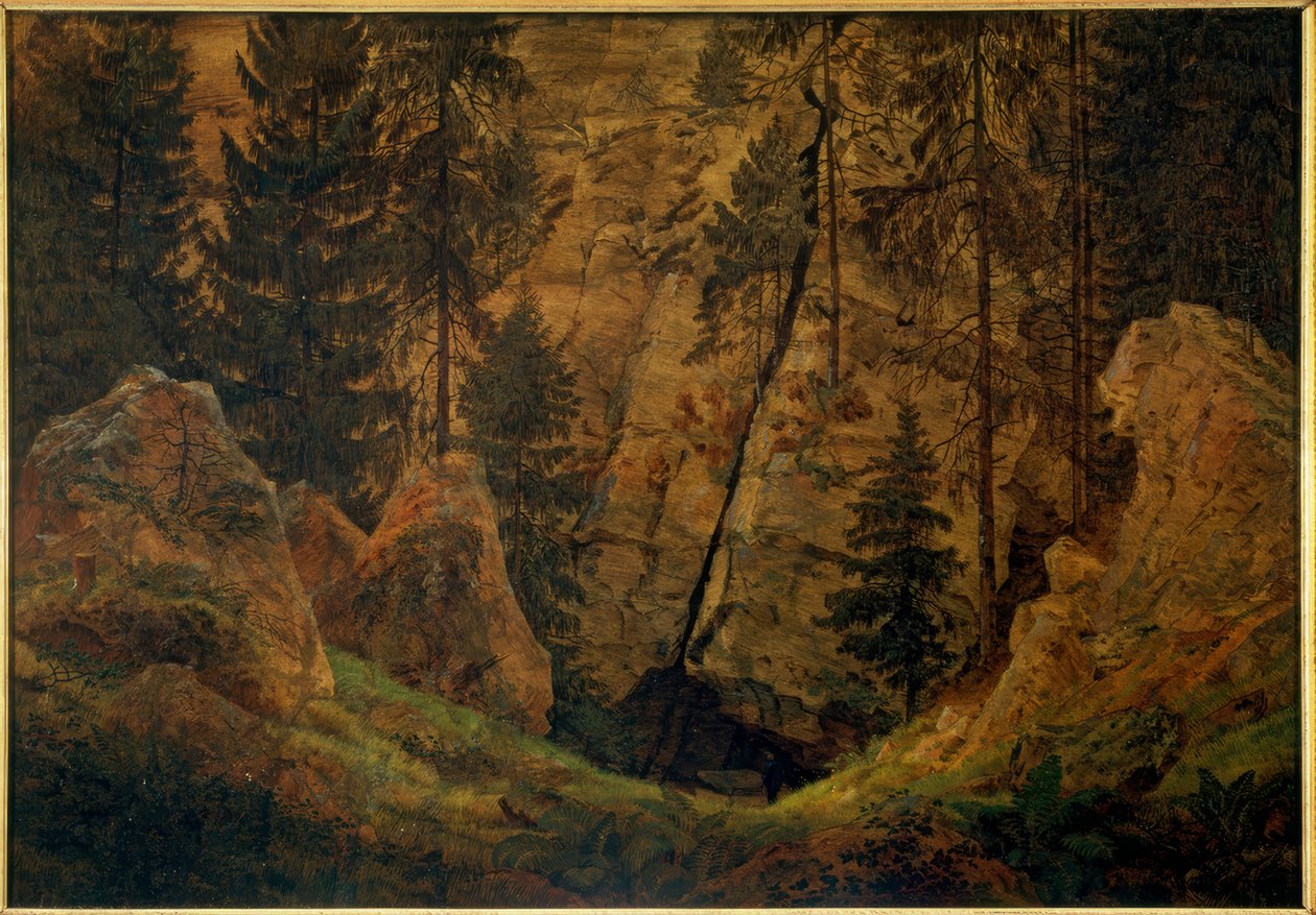 Valle rocoso (La tumba de Arminio) de Caspar David Friedrich