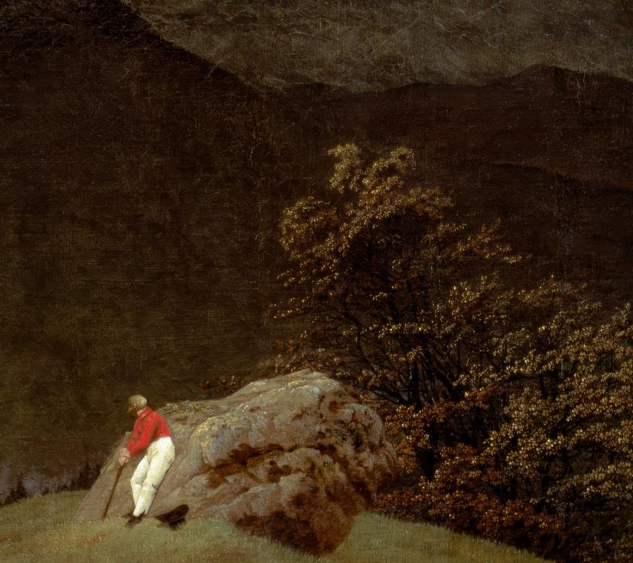 Paisaje montañoso con arco iris de Caspar David Friedrich