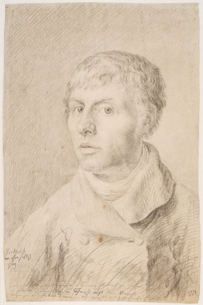 Alemán: Selbstbildnis Autorretrato de Caspar David Friedrich