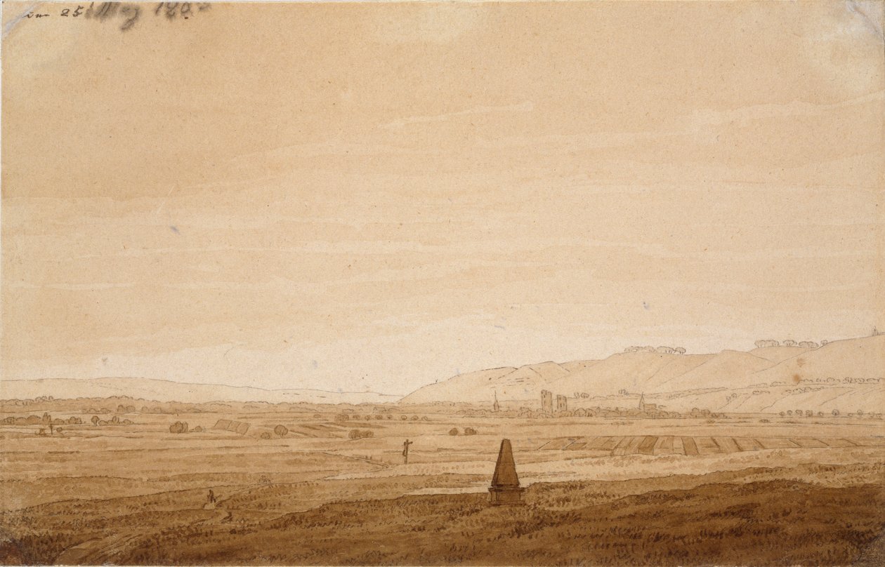 Paisaje con un obelisco, 1803 de Caspar David Friedrich