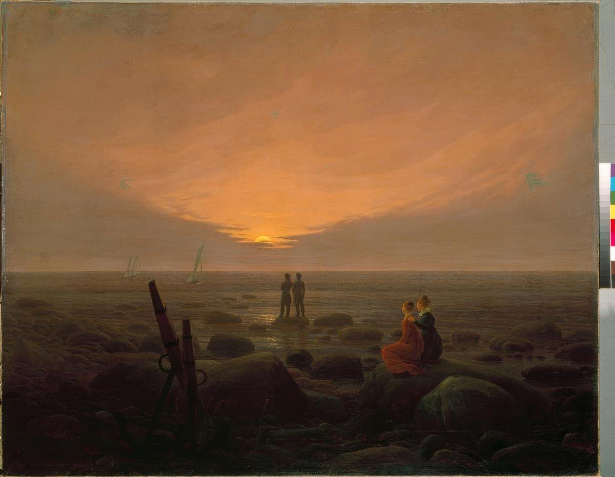 Salida de la luna sobre el mar de Caspar David Friedrich