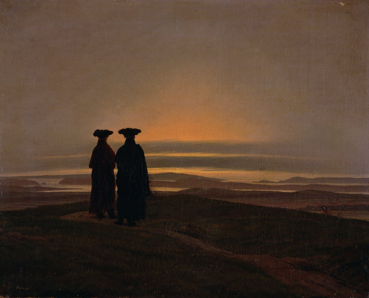 Atardecer (Hermanos) de Caspar David Friedrich