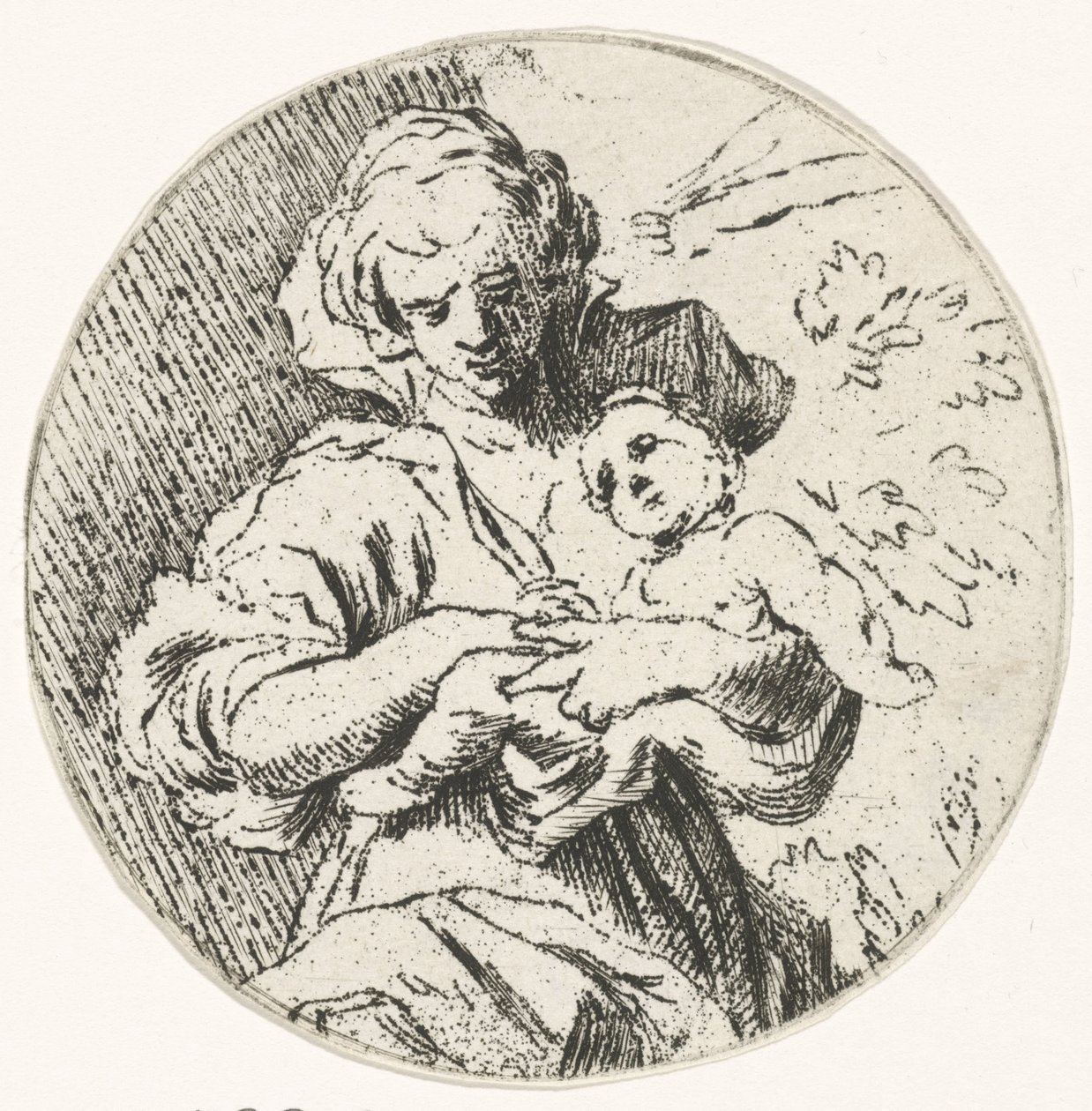 Mujer con niño en brazos de Caspar Jacobsz. Philips