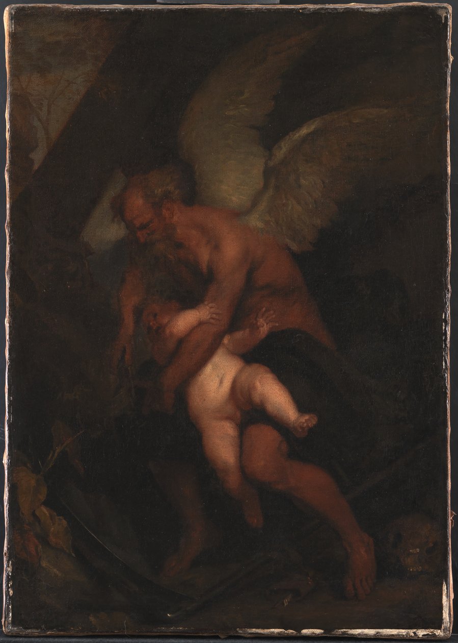 El Tiempo cortando las alas de Cupido de Caspar Netscher